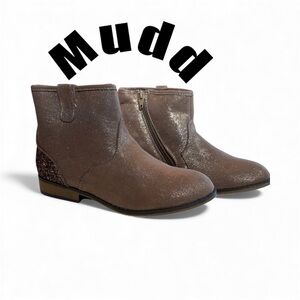 Mudd Shimmering Brown Ankle Boots Girls Size 4